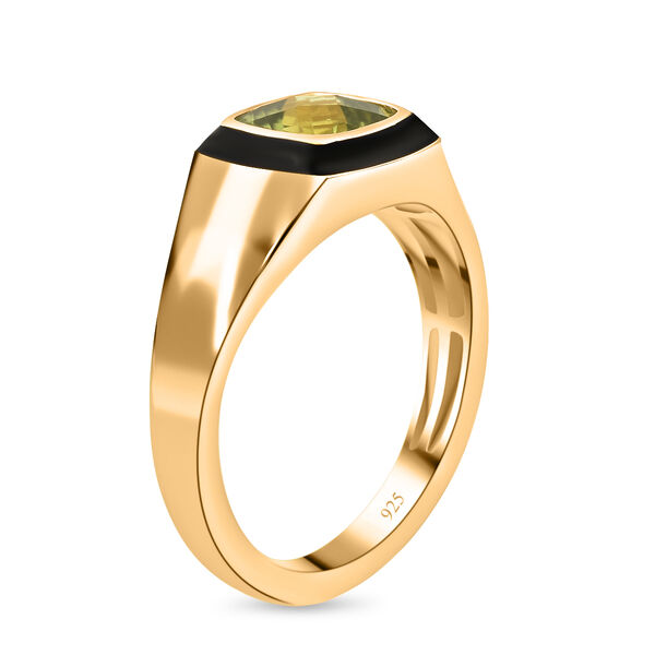 Peridot Solitär emaillierter Ring - 1,75 ct. image number 3
