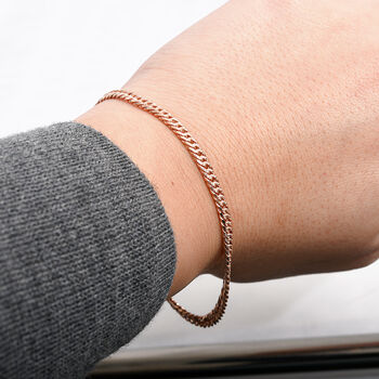 Doppeltes Panzer-Kettenarmband, 19 cm