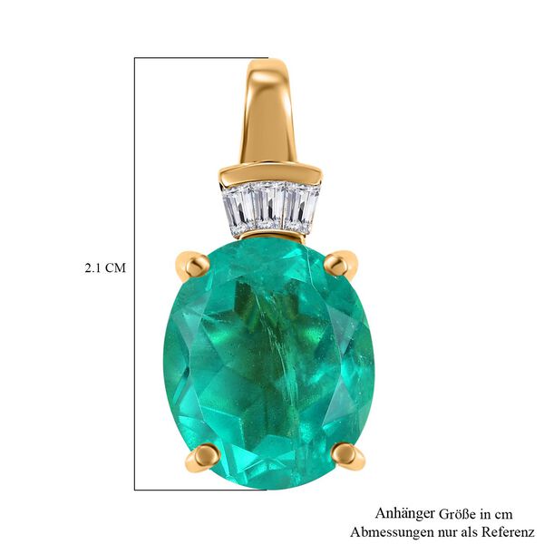 Smaragd Triplett-Quarz und Zirkon Anhänger - 5,54 ct. image number 6