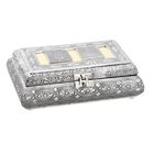 Handgemachte Schatztruhe, 19x13x6 cm, silberfarben