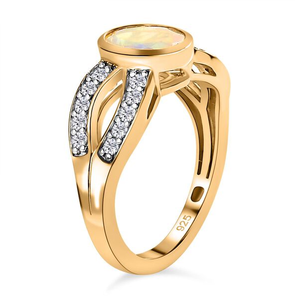 AA natürlicher, äthiopischer Welo Opal und Zirkon-Ring - 1,16 ct. image number 5