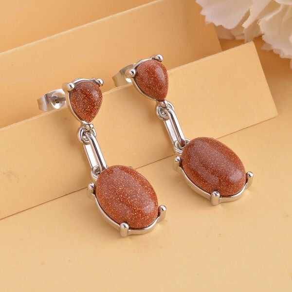 Gold Sandstein Ohrringe, silberfarben ca. 25,00 ct image number 2