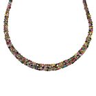 Exklusives Angebot Mehrfarbige-Turmalin Halskette, ca. 50 cm, 925 Silber platiniert, ca. 45.85 ct