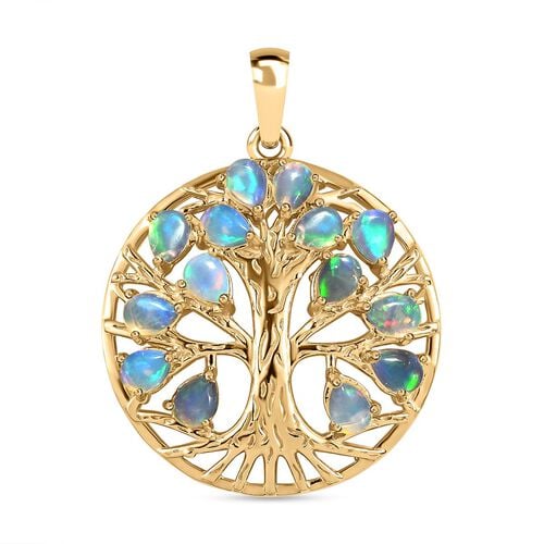 AA äthiopischer Opal-Anhänger, 925 Silber mit Gelbgold Vermeil - 1,46 ct. image number 0