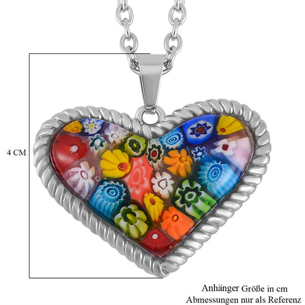 Herz Halskette im Murano-Stil, 60cm image number 4