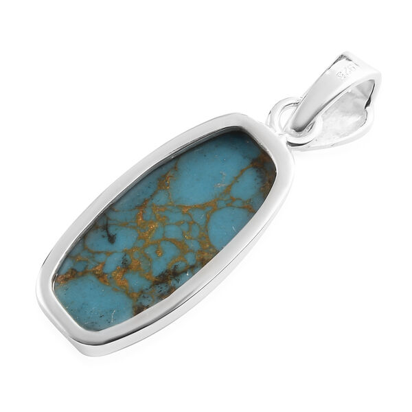Blauer Mojave-Türkis-Solitär-Anhänger in Silber, 8,24 ct. image number 5