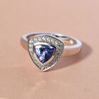 Tansanit und Zirkon Ring 925 Silber platiniert  ca. 1,01 ct image number 1