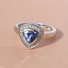 Tansanit und Zirkon Ring 925 Silber platiniert  ca. 1,01 ct image number 1