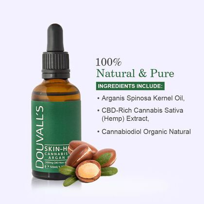 Douvalls: 100% Organic Skin High - 200 mg CBD & Arganöl, 50ml