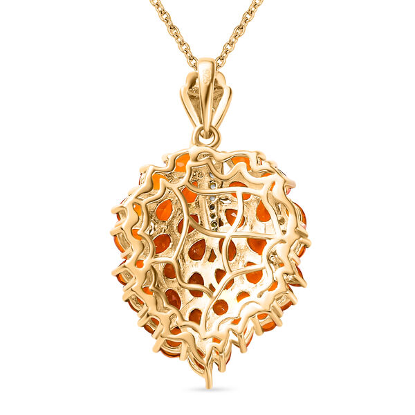 AA Feueropal und Zirkon Anhänger mit 45cm Kette - 3,55 ct. image number 6