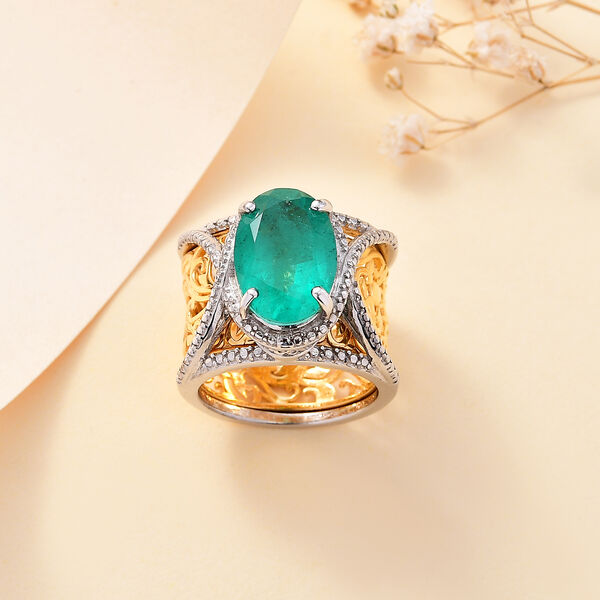 Smaragd Quarz Triplett Ring - 5,77 ct. image number 2