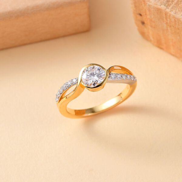 Moissanit Bicolor Ring, ca. 0,99 ct. image number 1