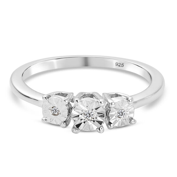 Diamant-Ring, 925 Silber platiniert