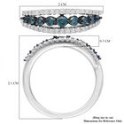 Blauer und Weißer Diamant Ring 925 Silber platiniert (Größe 16.00) ca. 0,50 ct image number 5