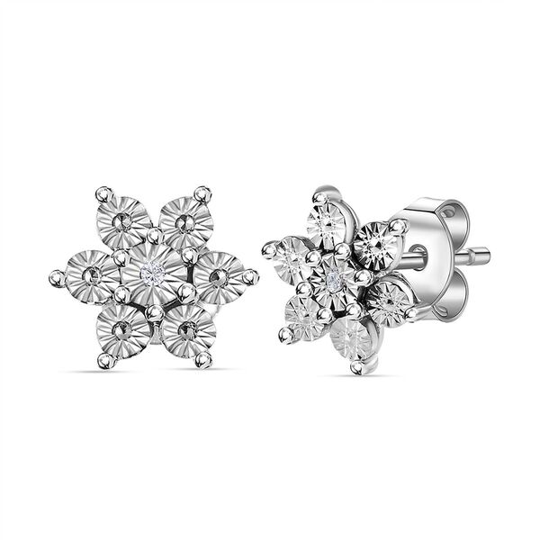 Weißer Diamant Ohrringe, 925 Silber platiniert ca. image number 3