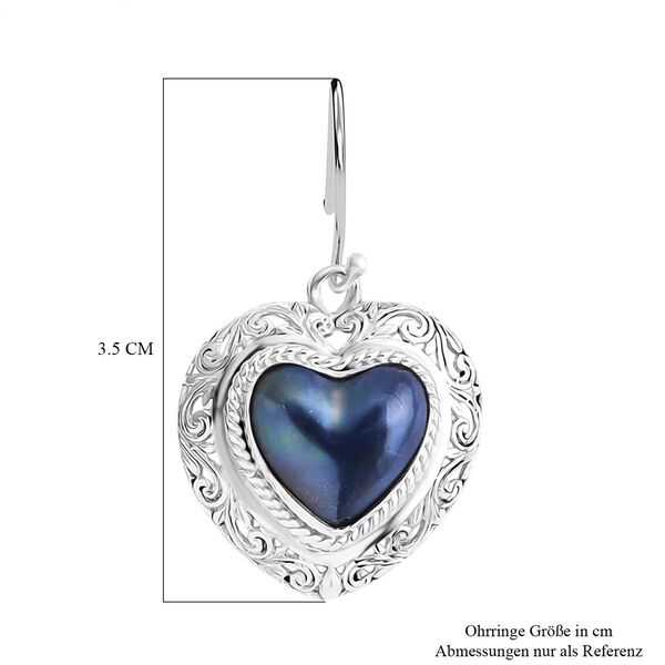 D'Joy Royal Bali - Blaue Mabe Perle Herz Ohrringe image number 4