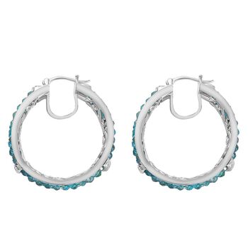 Blaue Apatit Ohrringe, Messing, ca. 21.00 ct