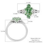 AAA Tsavorit Granat Ring 925 Silber Platin-Überzug image number 5