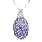 D'Joy Tansanit, Weißer Zirkon Schmuckset ca. 50 cm 925 Silber rhodiniert ca. 4,70 ct.