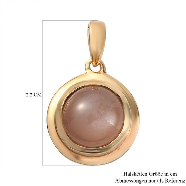 Pfirsich Mondstein Chakra Anhänger 925 Silber vergoldet ca. 4,18 ct image number 6