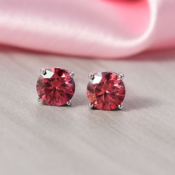 D'Joy rote Moissanit Ohrringe - 1,88 ct. image number 2