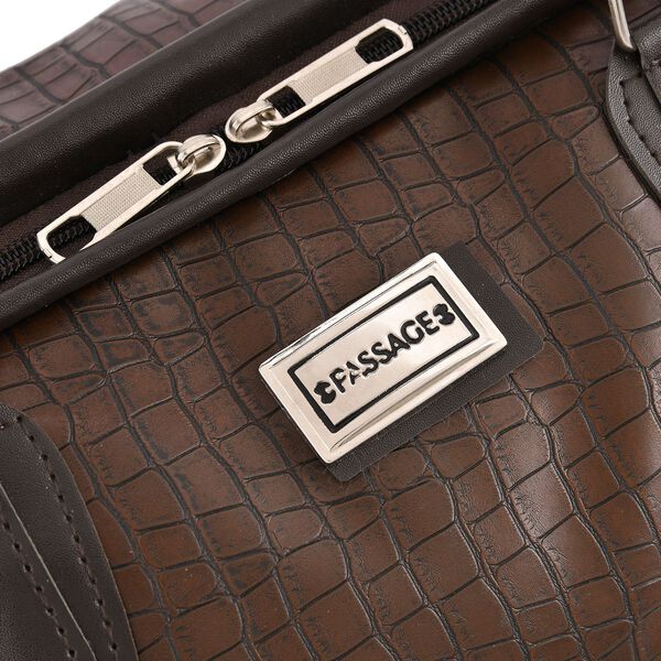 Weekender-Reisetasche mit Krokodilmuster, Braun image number 6