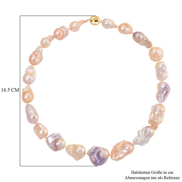 D'Joy Süßwasser Perle 50cm Halskette, 925 Silber vergoldet image number 6