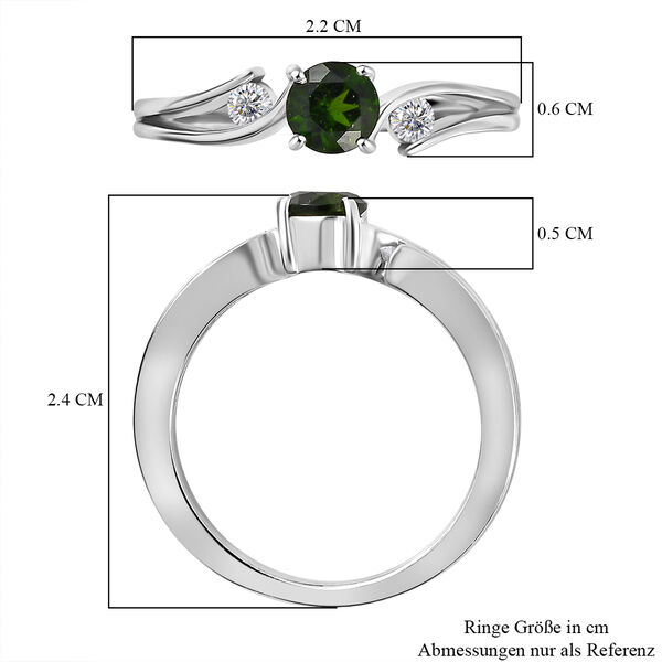 Nat&uuml;rlicher Chromdiopsid und Zirkon-Ring - 0,69 ct. image number 7