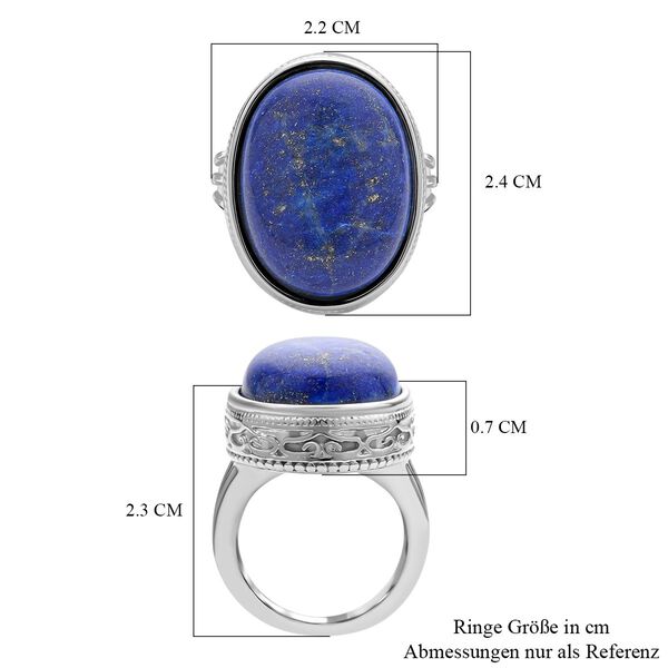 Lapislazuli Ring, Edelstahl (Gr&ouml;&szlig;e 16.00) ca. 25,00 ct image number 7