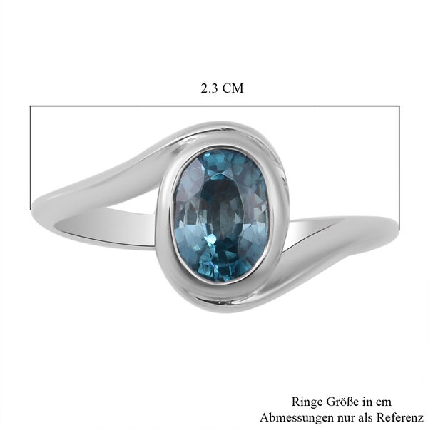 Kambodschanischer blauer Zirkon Bypass Ring 925 Silber platiniert  ca. 2,50 ct image number 5
