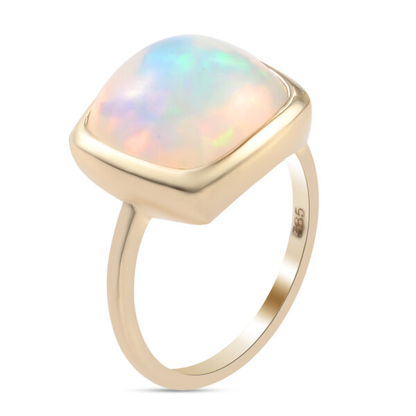 AAA Natürlicher Äthiopischer Opal Solitär Ring 585 Gelbgold image number 4