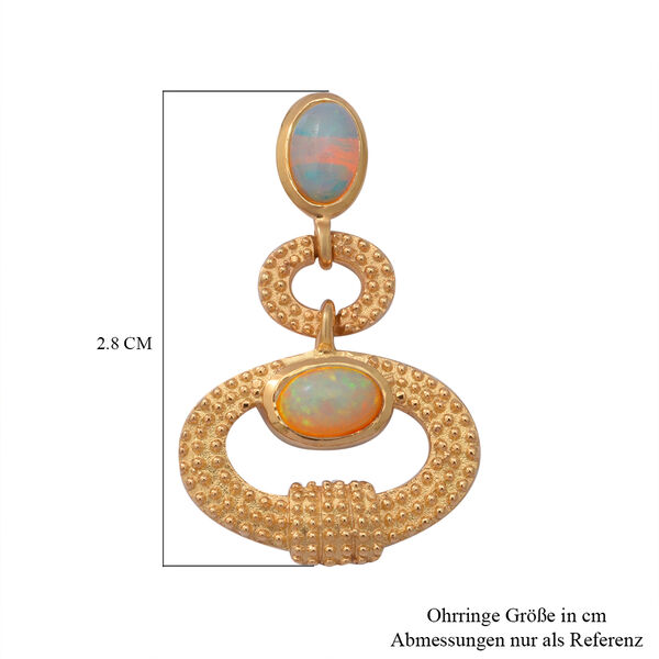 Nat&uuml;rlicher &Auml;thiopischer Opal Ohrh&auml;nger 925 Silber vergoldet ca. 1,44 ct&nbsp; image number 4