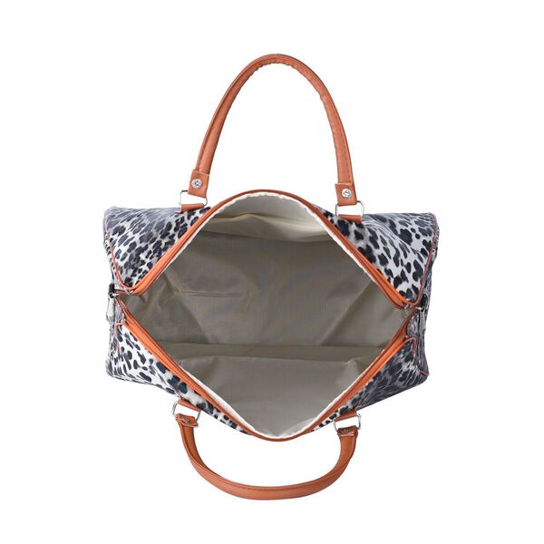 Safari-Tasche mit lebendigem Leopardenmuster, 43x20x38cm, Schwarz weiß image number 6
