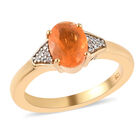 Feuer opal und Zirkon Ring 925 Silber vergoldet image number 3