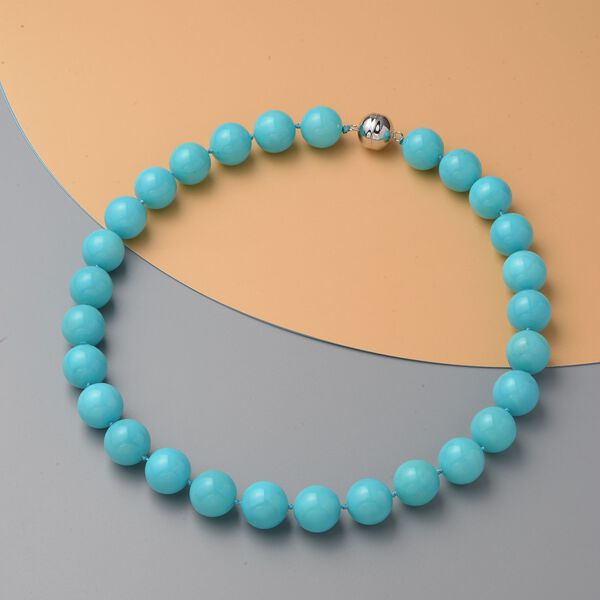 Türkisfarbene Muschelkernperlen-Halskette - 890 ct. image number 2