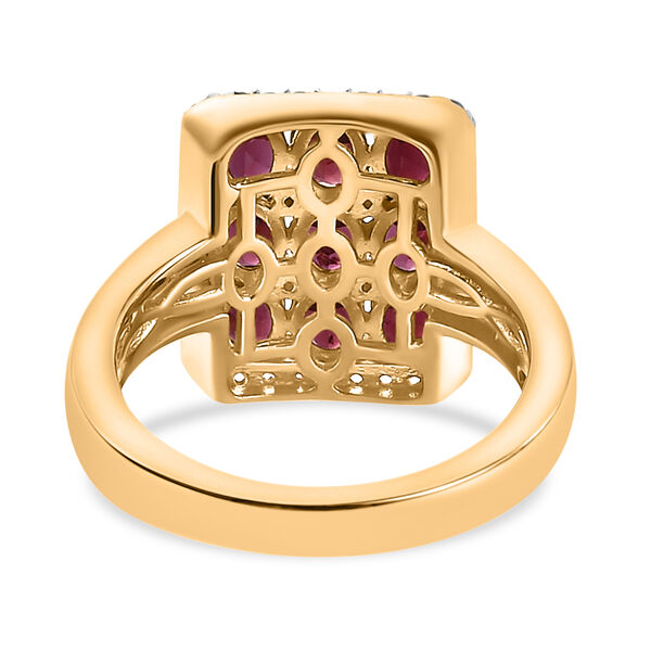 Anthill Granat und Zirkon-Ring, 925 Silber Gelbgold Vermeil  ca. 2,33 ct image number 6