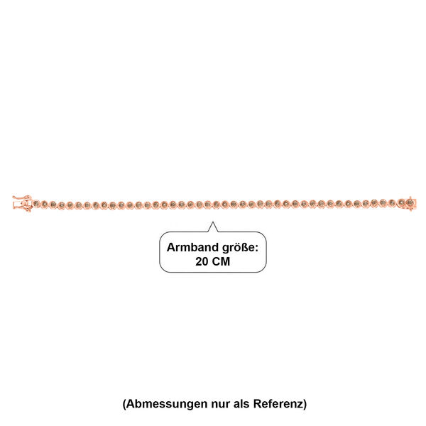 D'Joy nat&uuml;rliches Champagner Diamant 19cm Armband, 925 Silber 750 Ros&eacute;gold Vermeil - 0,35 ct. image number 5