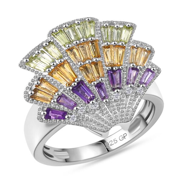 GP Shell Trionfo Kollektion - AA Multi-Edelstein, Zirkon und blauer Saphir Ring/ Anh&auml;nger  - 1,41 ct. image number 5