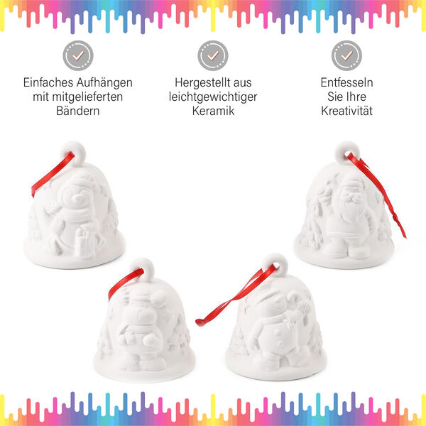 DIY Keramikset mit 4 Weihnachtsglocken image number 7