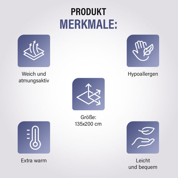 Serenity Night - Bettdecke aus 20% Seide und 80% Kunstdaunen, 135x200 cm image number 4