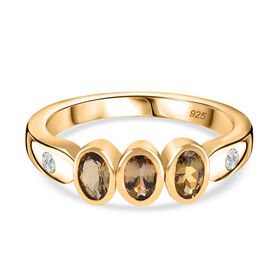 AA natürlicher goldener Tansanit und Zirkon-Ring - 0,80 ct.