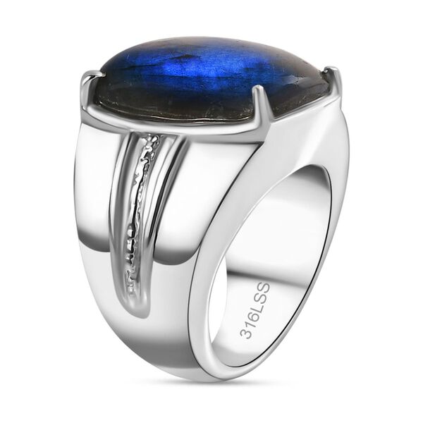 AAA Labradorit Ring 316L Edelstahl (Größe 17.00) ca. 14.04 ct image number 6