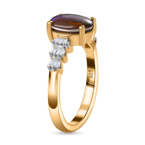 Ammolit und Diamant Ballerina Ring, 925 Silber 750 Gelbgold Vermeil - 1,82 ct. image number 5