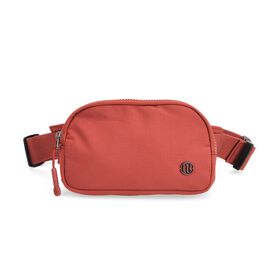 Nylon Crossbody Tasche in Ziegelrot mit praktischen Fächern, 19x12x6cm
