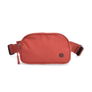 Nylon Crossbody Tasche in Ziegelrot mit praktischen F&auml;chern, 19x12x6cm