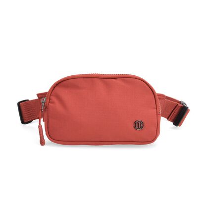 Nylon-G&uuml;rteltasche mit Hauptfach und Innentasche, verstellbarer H&uuml;ftgurt und Schnellverschluss, 19x12x6 cm, Rot