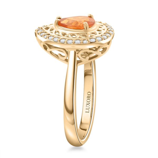 LUXORO zertifiziert und gepr&uuml;ft AAA Fanta Granat und Diamant Ring in 417 Gold - 1,60 ct. image number 3