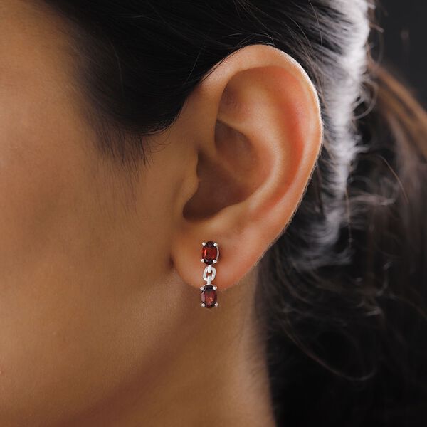 Roter Granat Ohrh&auml;nger 925 Silber ca. 2,43 ct&nbsp; image number 3