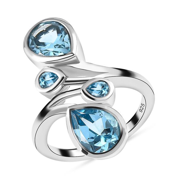 Schweizer Blautopas Bypass Ring - 4,24 ct. image number 3