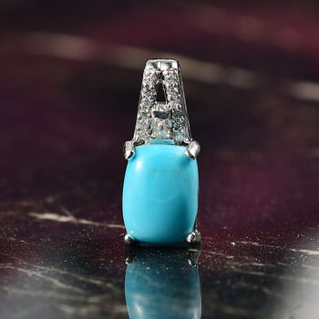 D'Joy AA Sleeping Beauty T&uuml;rkis, Moissanit Anh&auml;nger 925 Silber rhodiniert ca. 1.26 ct